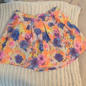 Neon floral print skirt